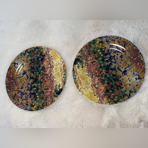 2 Sakura Vincent Van Gogh Salad Plates Wildflowers Floral Porcelain 8 1/8” - Picture 3 of 4